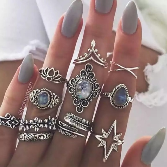 Jewelry - NWT Bohemian Midi Knuckle Ring Set For Wom…